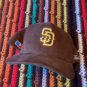 Corduroy “Faith” designer brand SD Padres snap-back cap